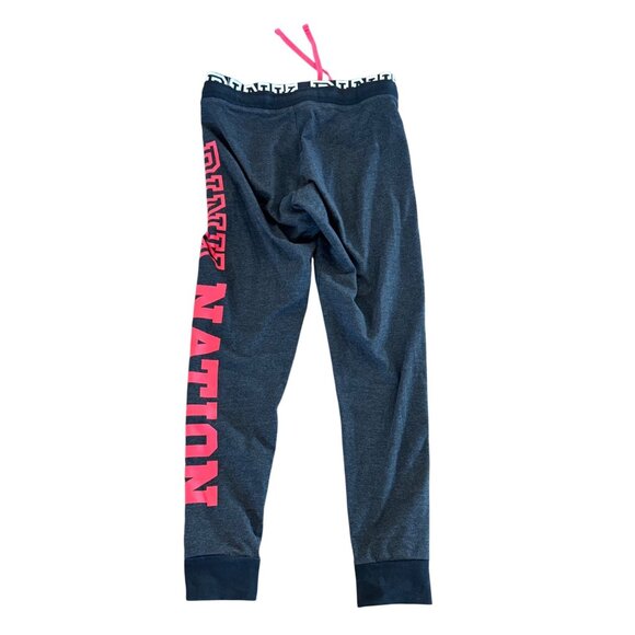 Pink By Victorias Secret Yoga Jogger Pants Womens M Charcoal Pink Nation Logo - Picture 5 of 5